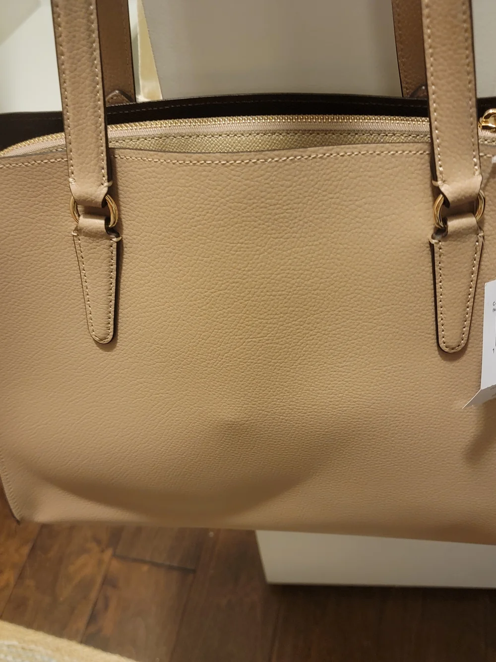 COACH Pebble Leather Women’s Wallet Clutch in Beige With Matching Bag NWT